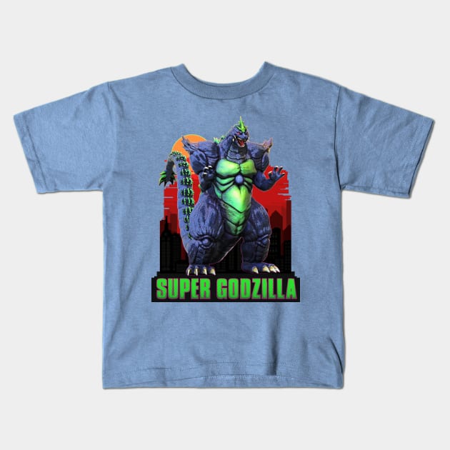 Retro Super Godzilla Kids T-Shirt by Digiwip